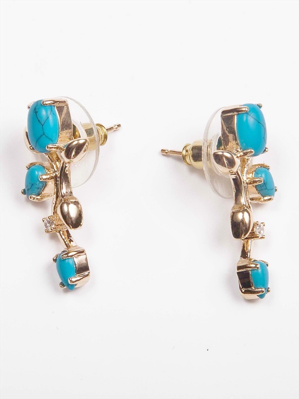 

Серьги из бижутерного сплава Lotus Jewelry 3040E-11tq, бирюза/циркон, 3040E-11tq