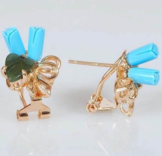

Серьги из ювелирного сплава Lotus Jewelry 38E-83tq-ja, бирюза/нефрит, 38E-83tq-ja