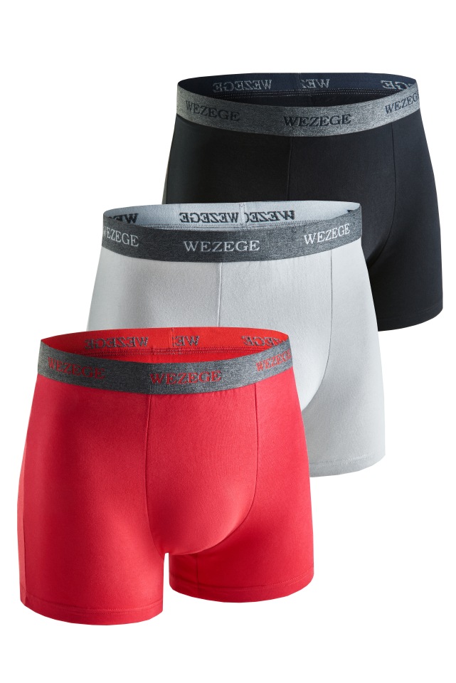 

Комплект трусов мужских WEZEGE WZ03 черных; серых; красных 4XL, WZ03