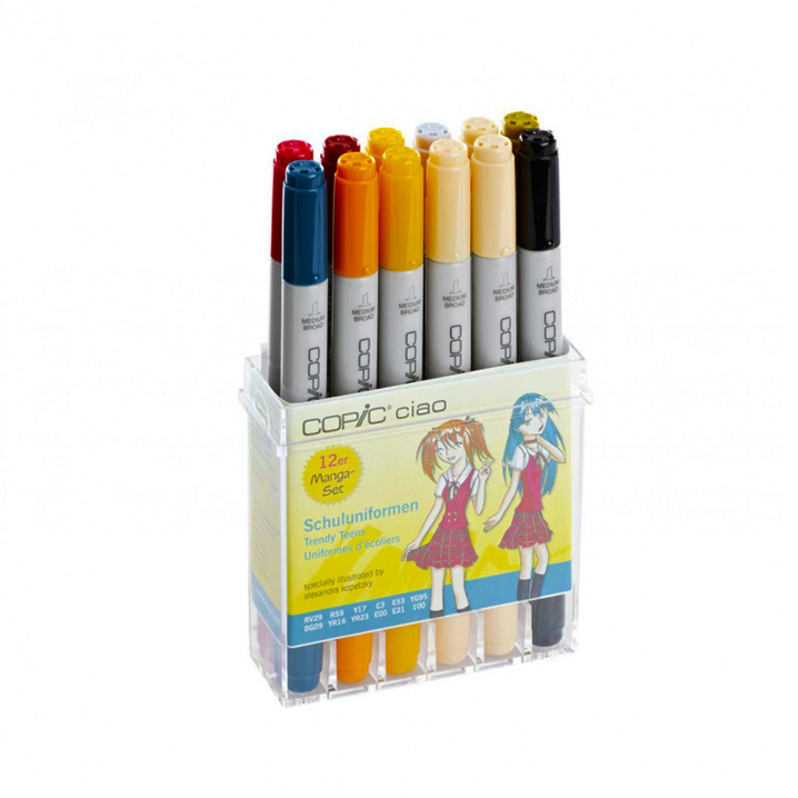 

Copic Ciao Набор маркеров 12 цветов Manga-set School Uniforms (x12), Разноцветный