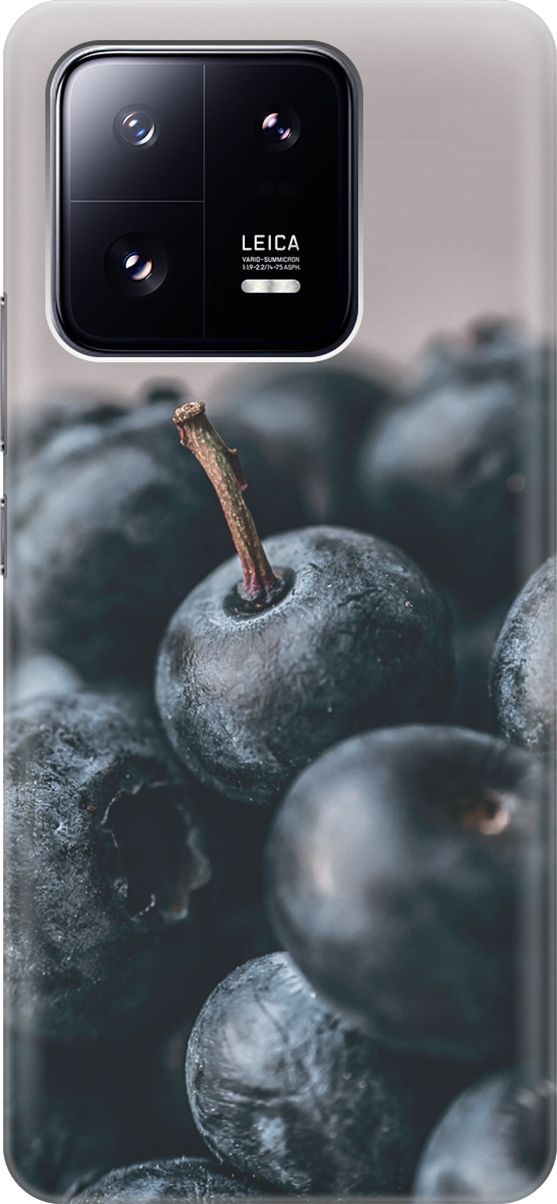 

Силиконовый чехол на Xiaomi 13 Pro Про с принтом "Голубика", Розовый;черный, 158973