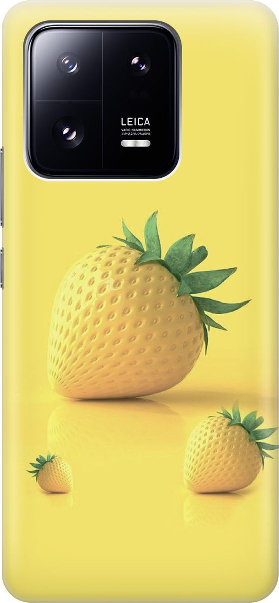 

Силиконовый чехол на Xiaomi 13 Pro Про с принтом "Желтая клубника", Черный, 158973