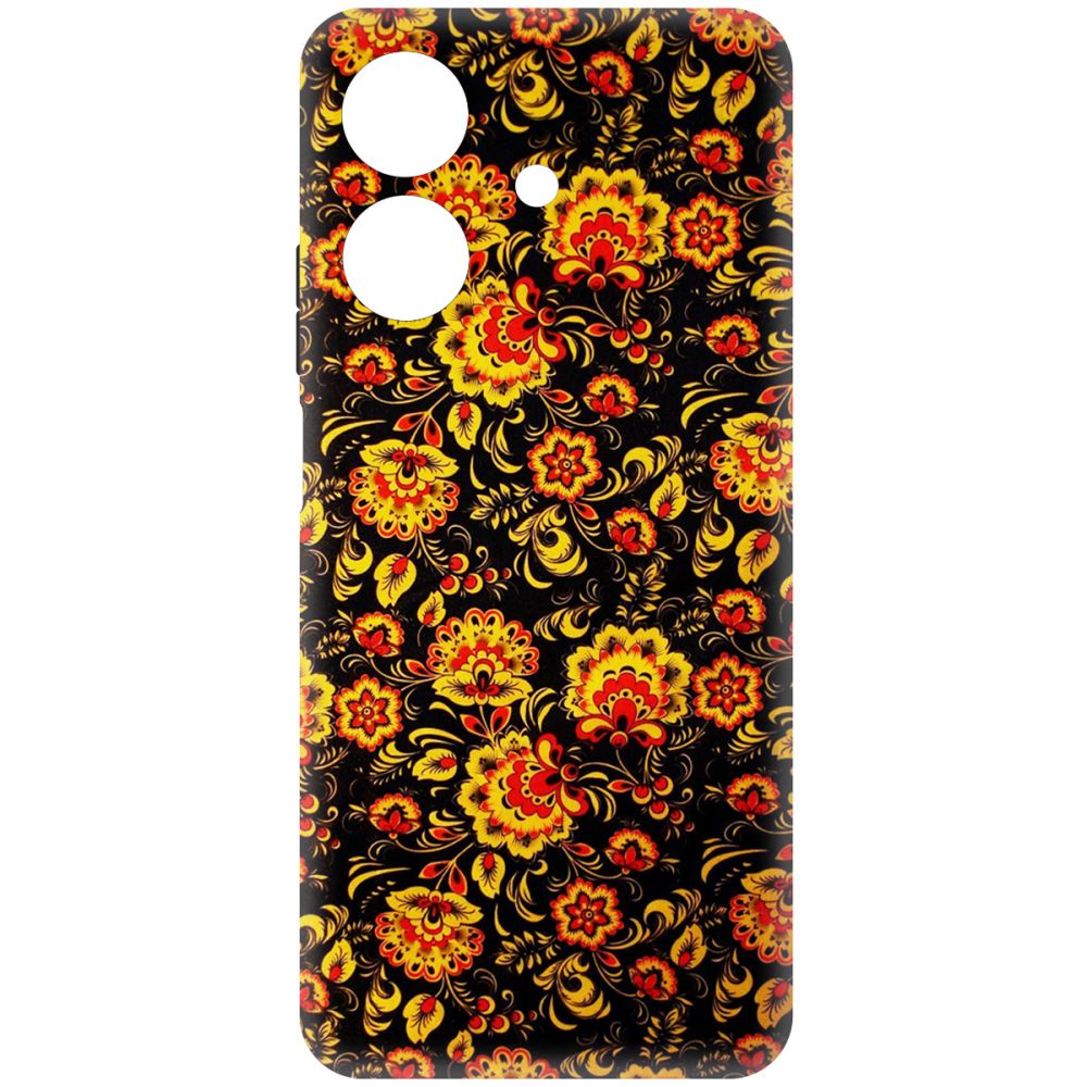 

Чехол-накладка Krutoff Soft Case Хохлома для Realme Note 60 черный