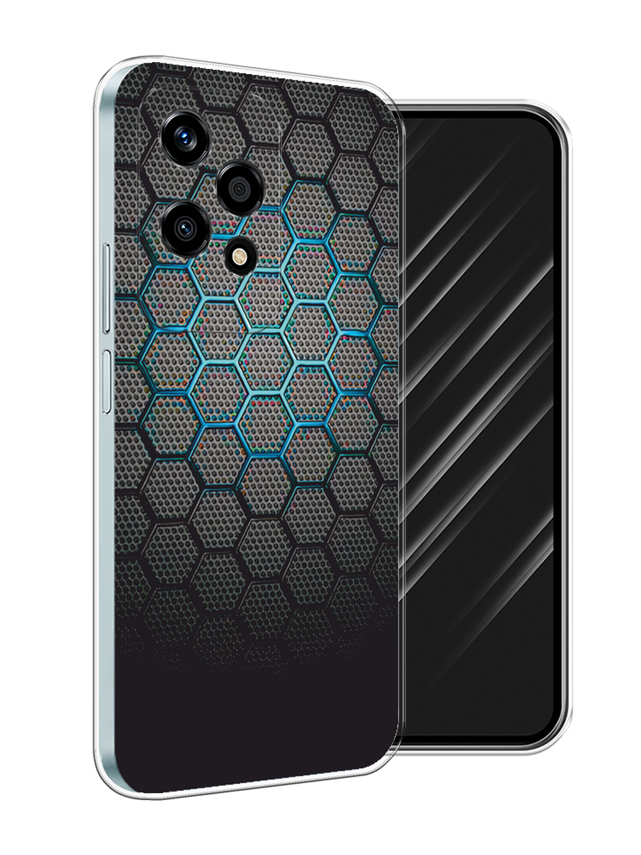 

Чехол Awog на Honor 200 Lite "Бирюзовые соты", Бирюзовый;синий;черный, 6124650-1