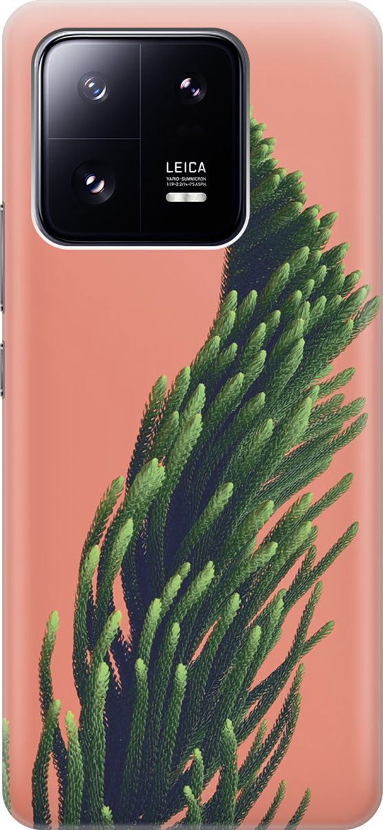 

Силиконовый чехол на Xiaomi 13 Pro Про с принтом "Хвоя на розовом", Зеленый;розовый, 158972