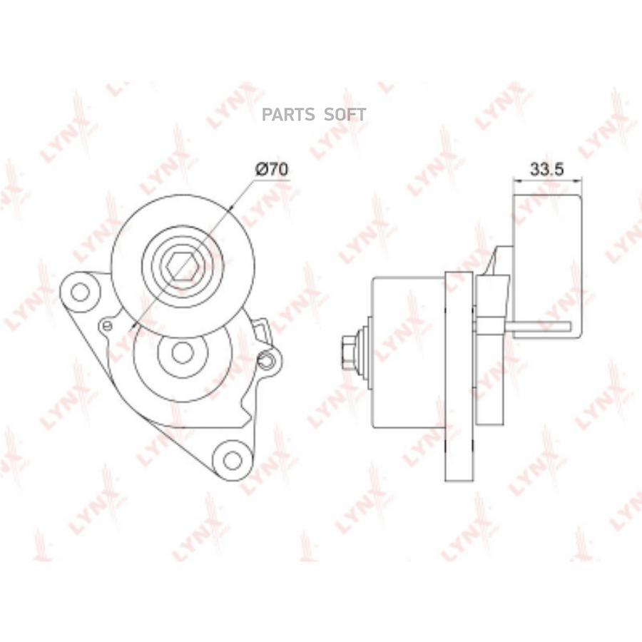 

LYNXAUTO Натяжитель поликл. ремня с роликом 1шт, PT3256