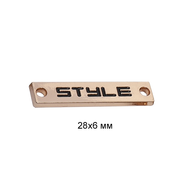 

TBY металлический, Style, 28х6 мм, цвет золото, 50 шт