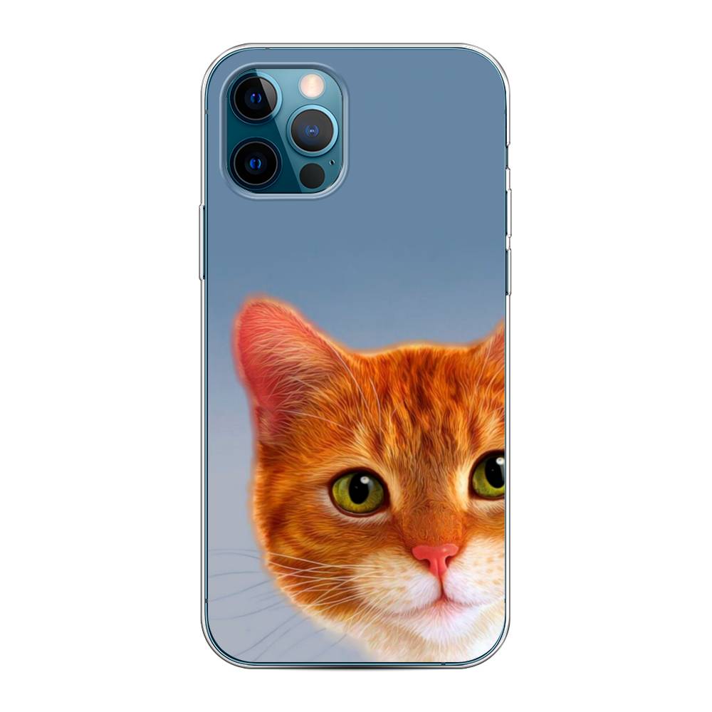 

Чехол на Apple iPhone 12 "Любопытный котик", Коричневый, 12850-1
