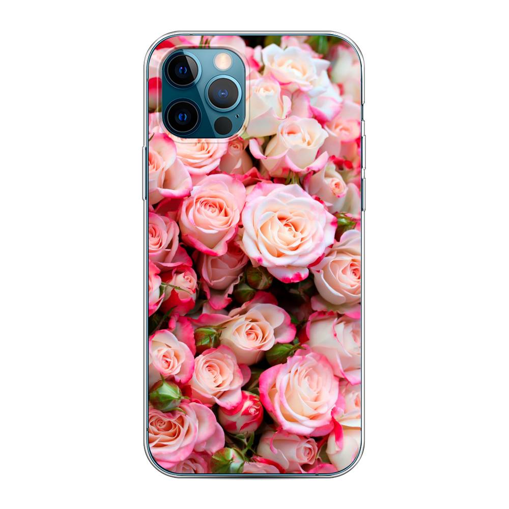 

Чехол на Apple iPhone 12 "Много роз", Розовый, 12850-2