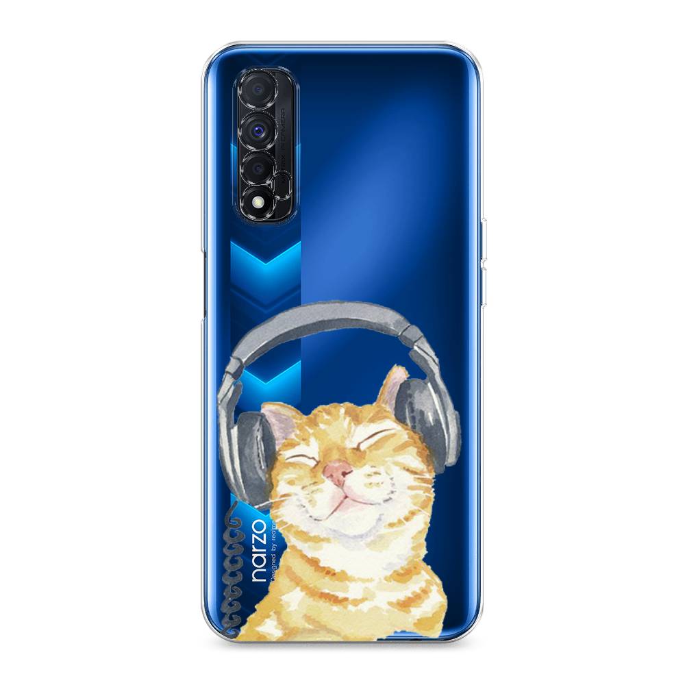 

Силиконовый чехол "Кот меломан" на Realme Narzo 30 4G, Кот меломан