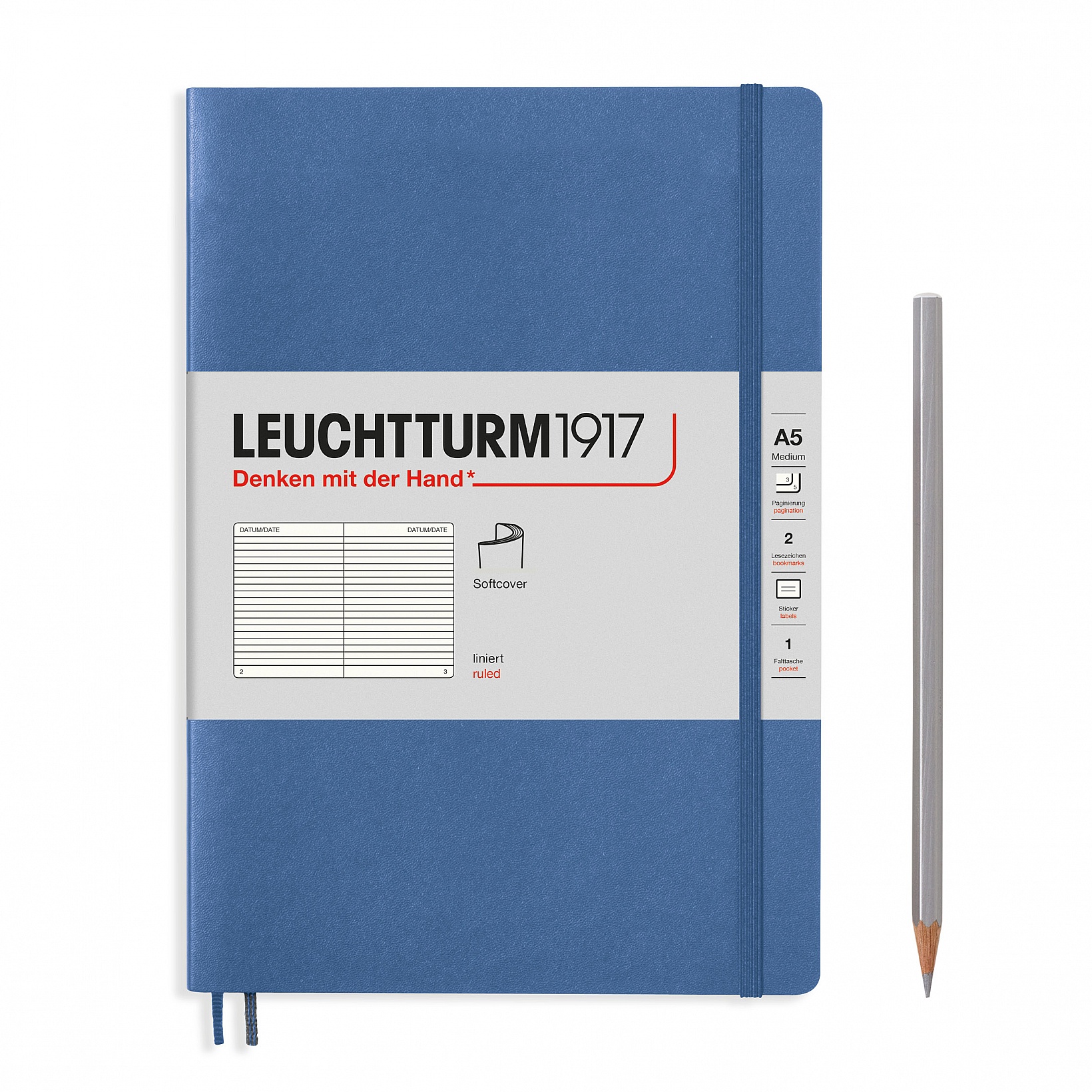 Записная книжка Leuchtturm1917 Muted Colours Denim Soft Cover пастельный голубой А5