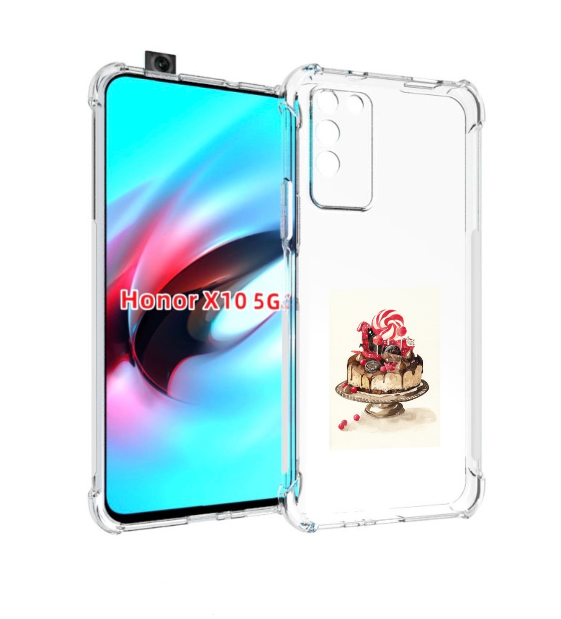 

Чехол MyPads вкусный торт для Honor X10, Прозрачный, Tocco