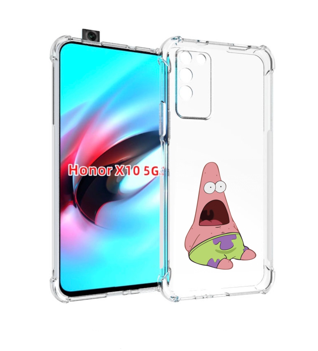 

Чехол MyPads патрик-в-шоке детский для Honor X10, Прозрачный, Tocco