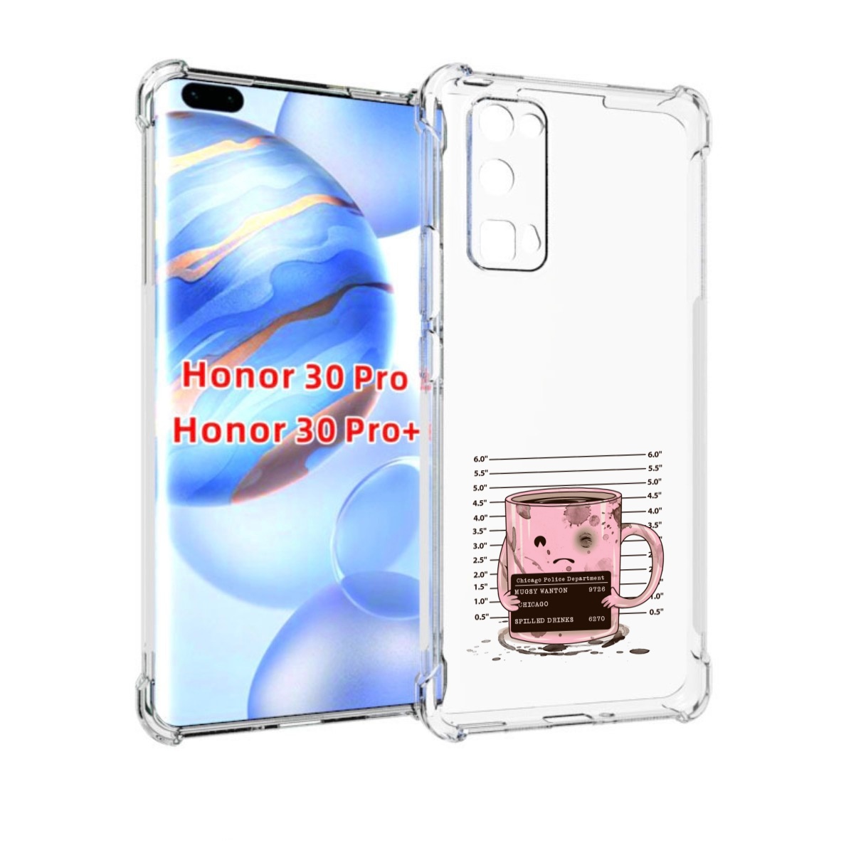 

Чехол бампер MyPads кружка для Honor 30 Pro, Прозрачный, Tocco