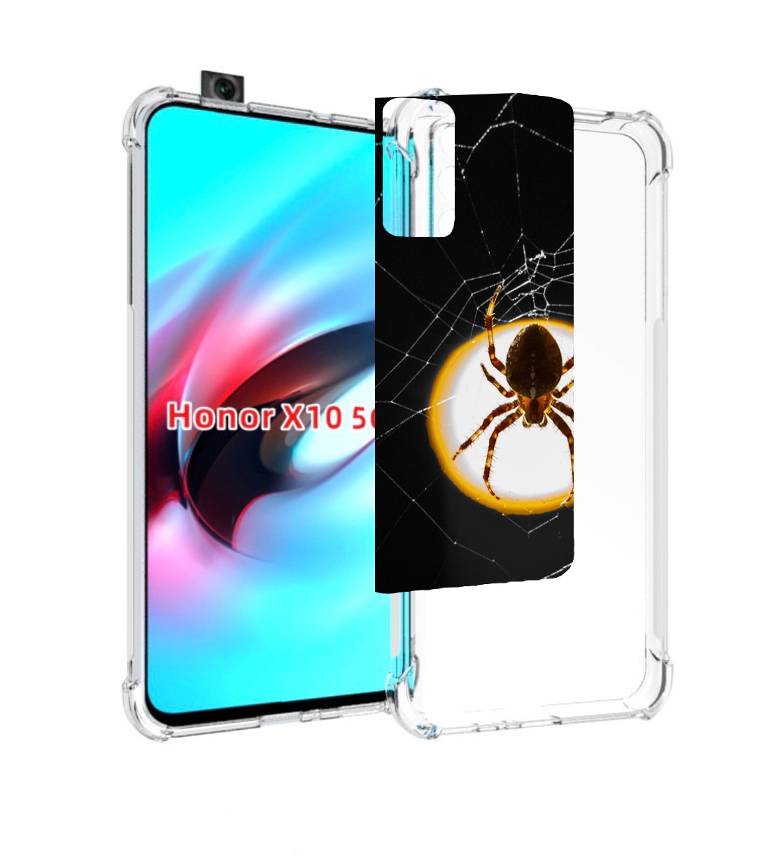 

Чехол MyPads паук-с-паутинкой для Honor X10, Прозрачный, Tocco