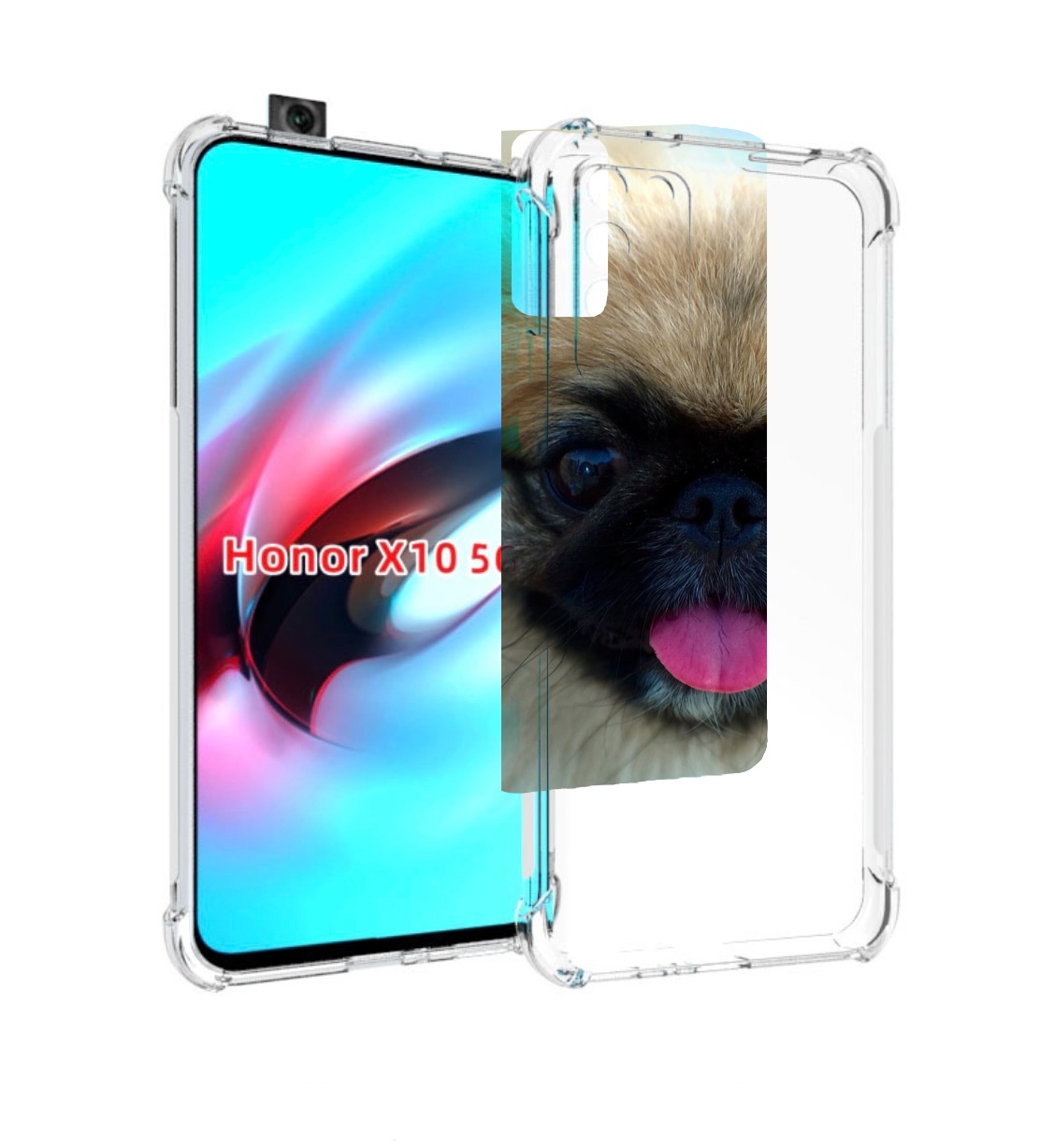 

Чехол MyPads пекинез для Honor X10, Прозрачный, Tocco