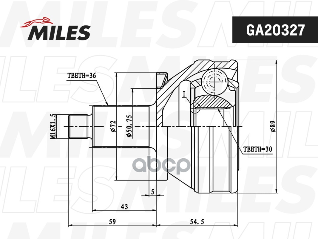

MILES GA20327 ШРУС наружный NISSAN PRIMERA P11 1.6-2.0 83-01 GA20327 1шт