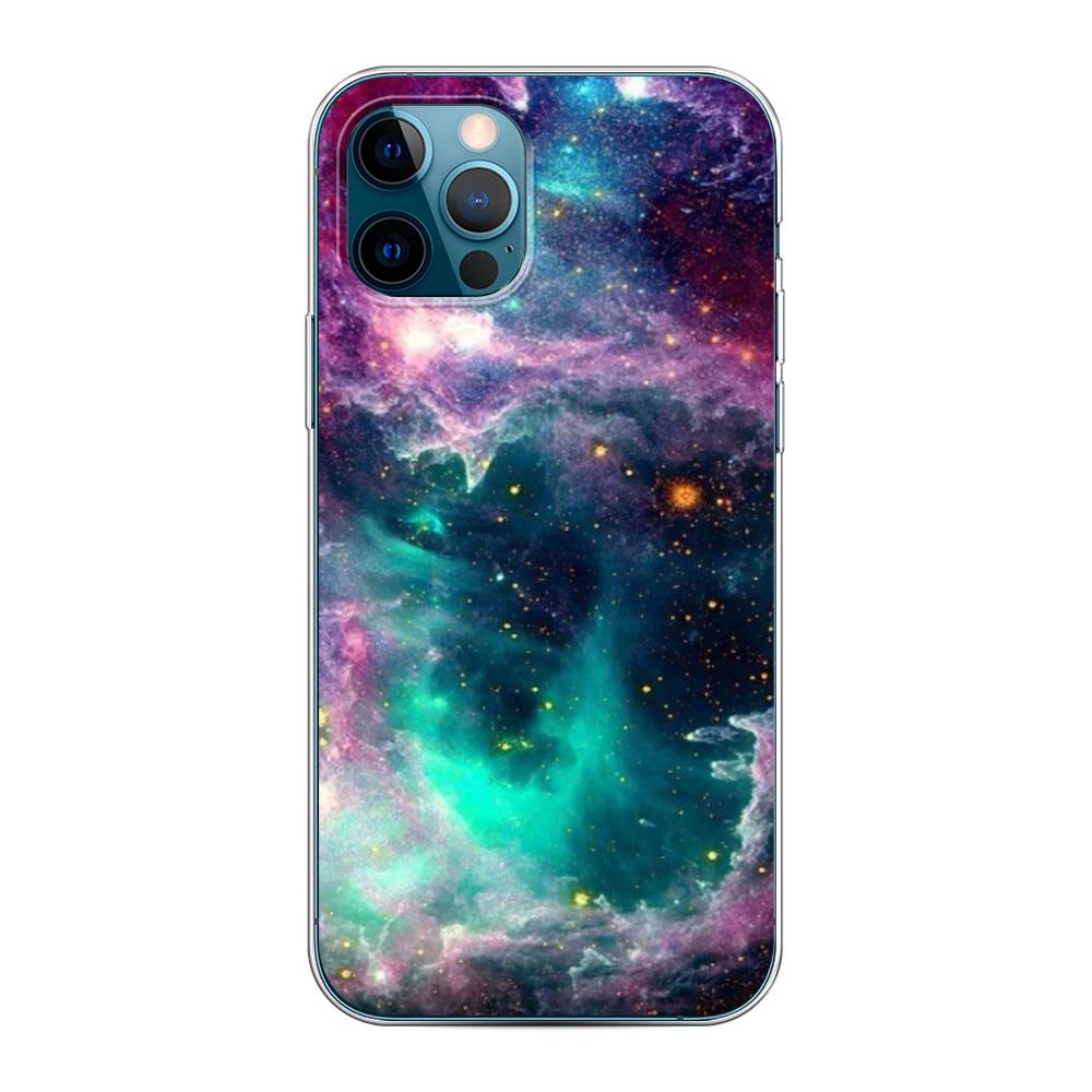 

Чехол на Apple iPhone 12 "Звездные облака", Розовый;бежевый, 12850-2