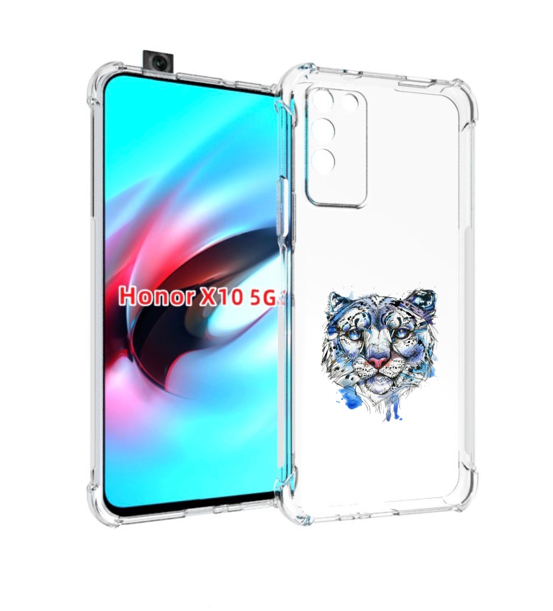 

Чехол MyPads водяной тигр для Honor X10, Прозрачный, Tocco