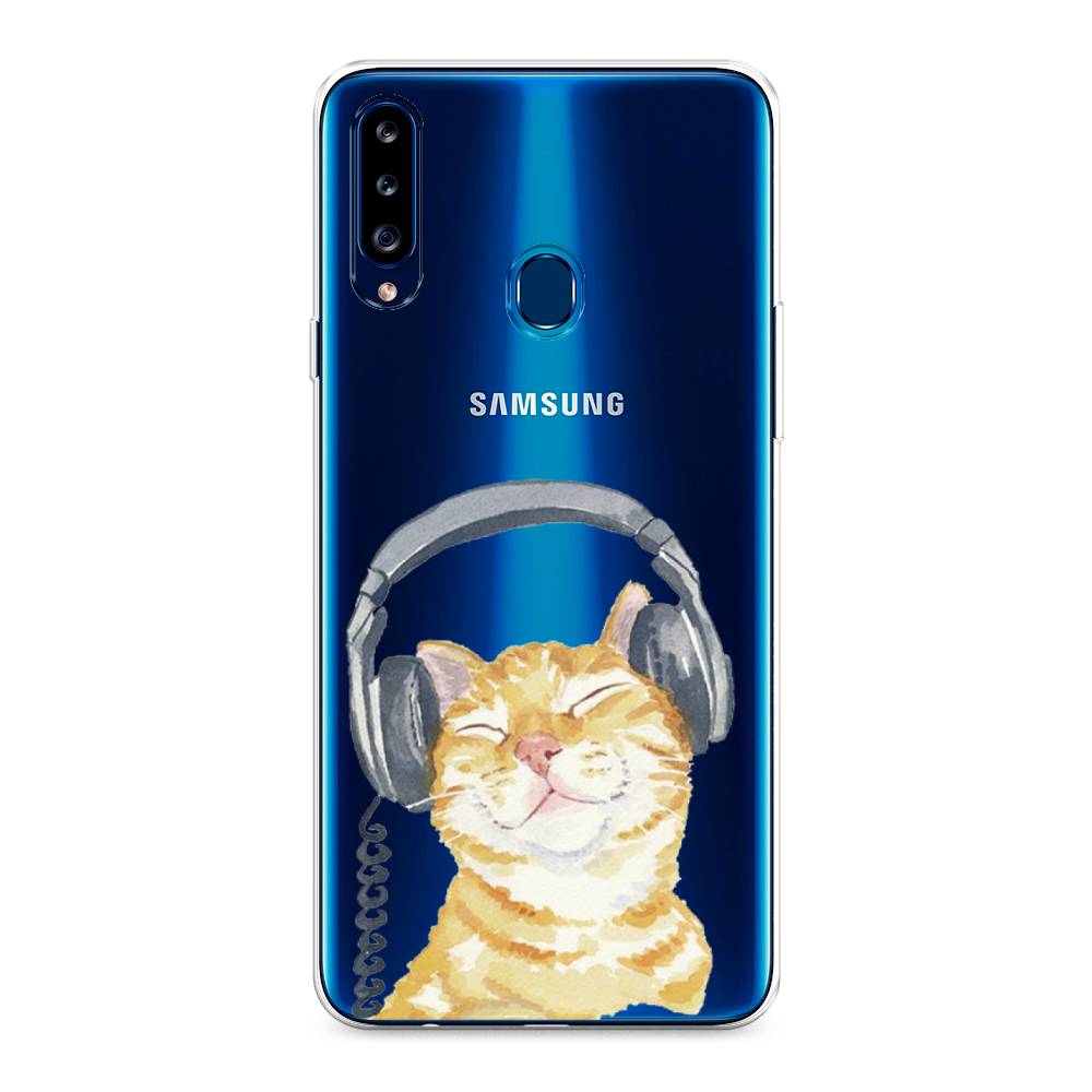 

Силиконовый чехол "Кот меломан" на Samsung Galaxy A20s, Кот меломан