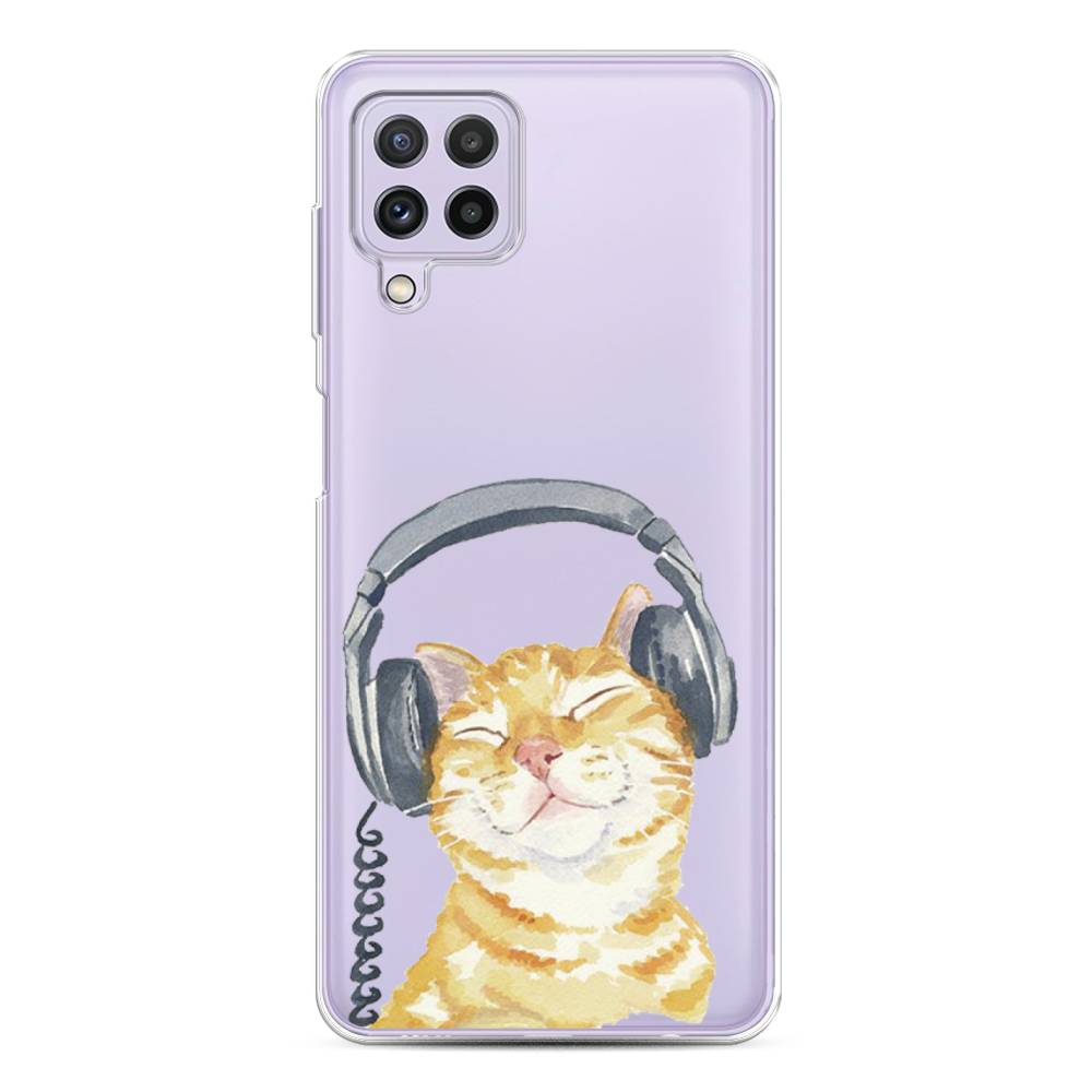 

Силиконовый чехол "Кот меломан" на Samsung Galaxy A22, Кот меломан