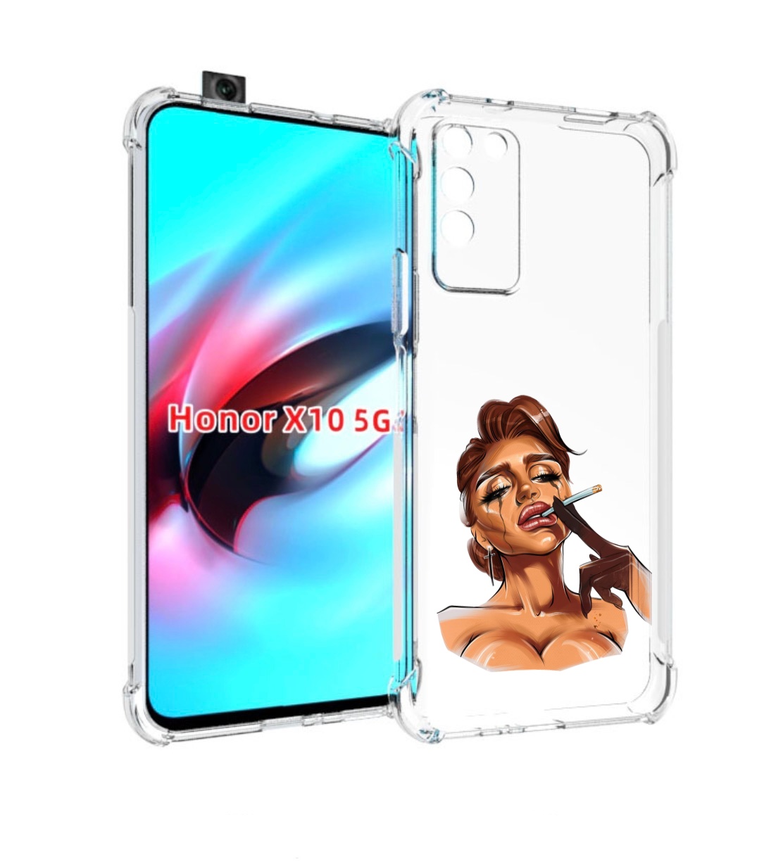 

Чехол MyPads плачущая-девушка-с-сигаретой женский для Honor X10, Прозрачный, Tocco