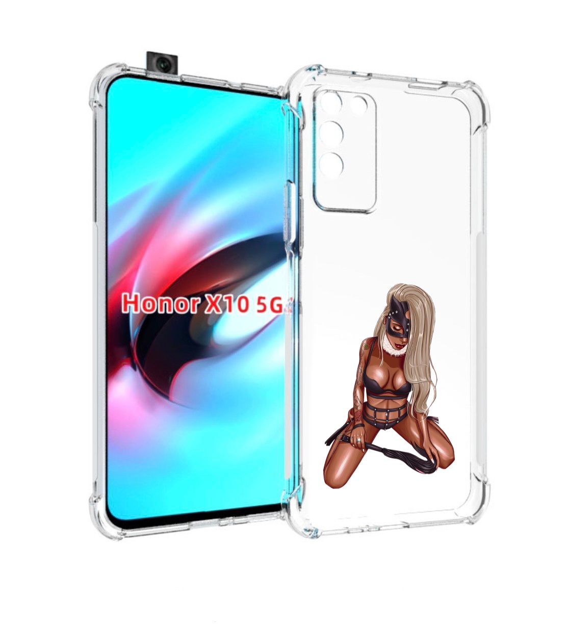 

Чехол MyPads плохая-девушка женский для Honor X10, Прозрачный, Tocco