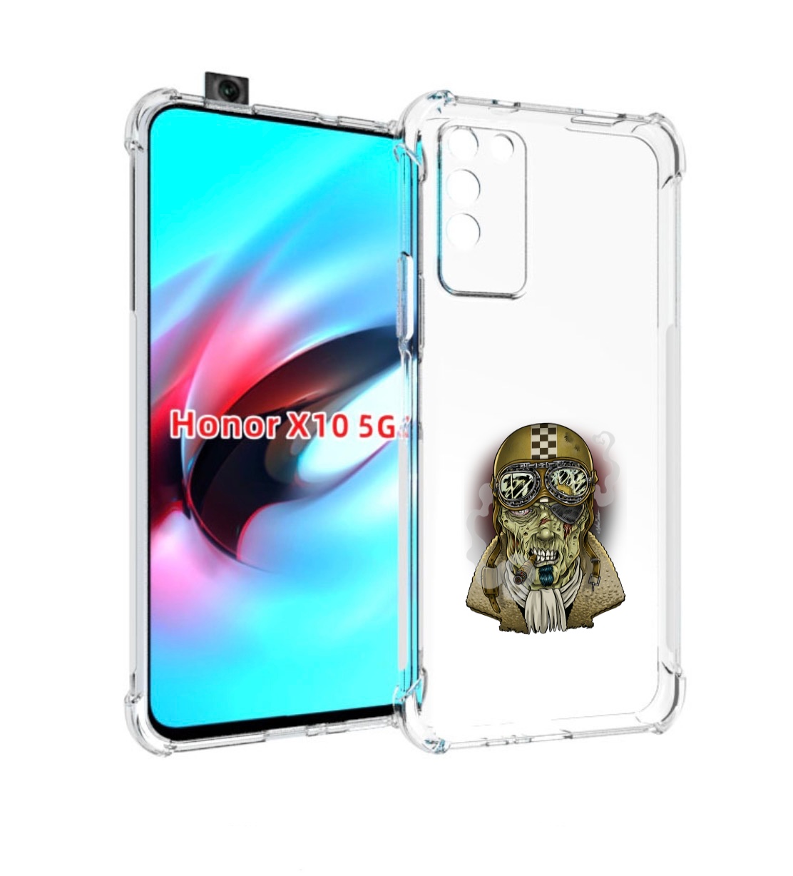 

Чехол MyPads военный зомби для Honor X10, Прозрачный, Tocco