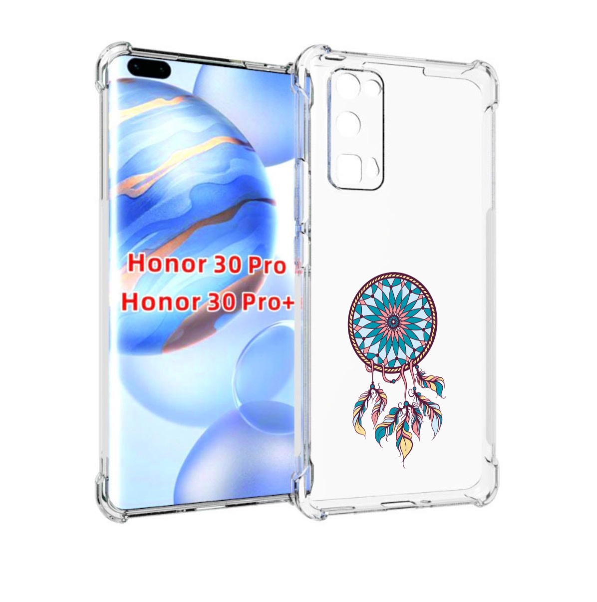 

Чехол бампер MyPads ловец снов синий для Honor 30 Pro Honor, Прозрачный, Tocco