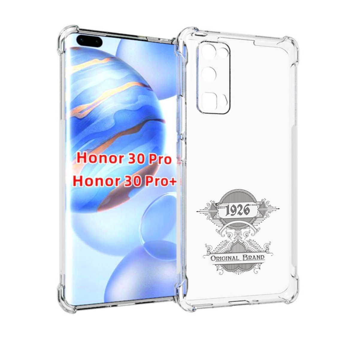

Чехол бампер MyPads логотип черно белый для Honor 30 Pro, Прозрачный, Tocco