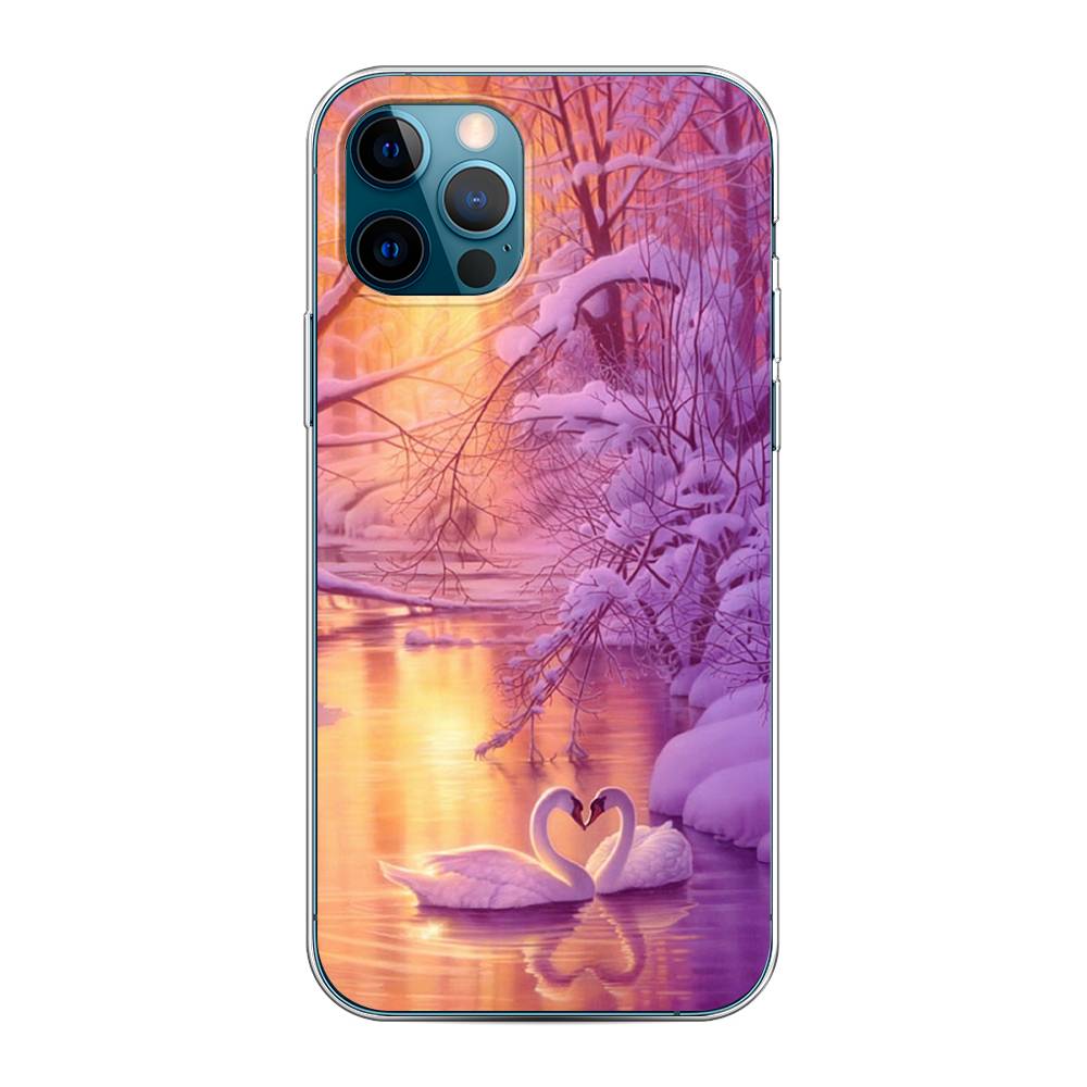 

Чехол на Apple iPhone 12 "Зима 1", Фиолетовый;желтый, 12850-2