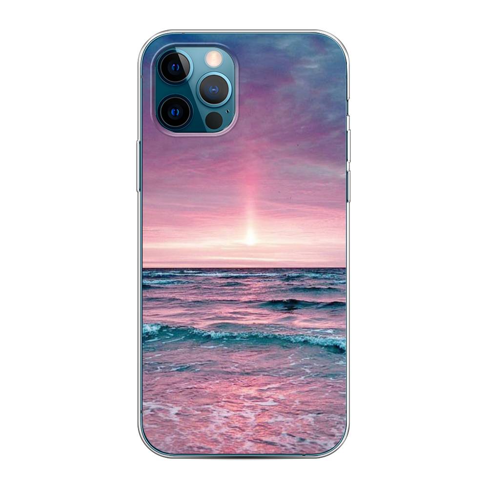 

Чехол на Apple iPhone 12 "Восход 3", Розовый;голубой, 12850-2