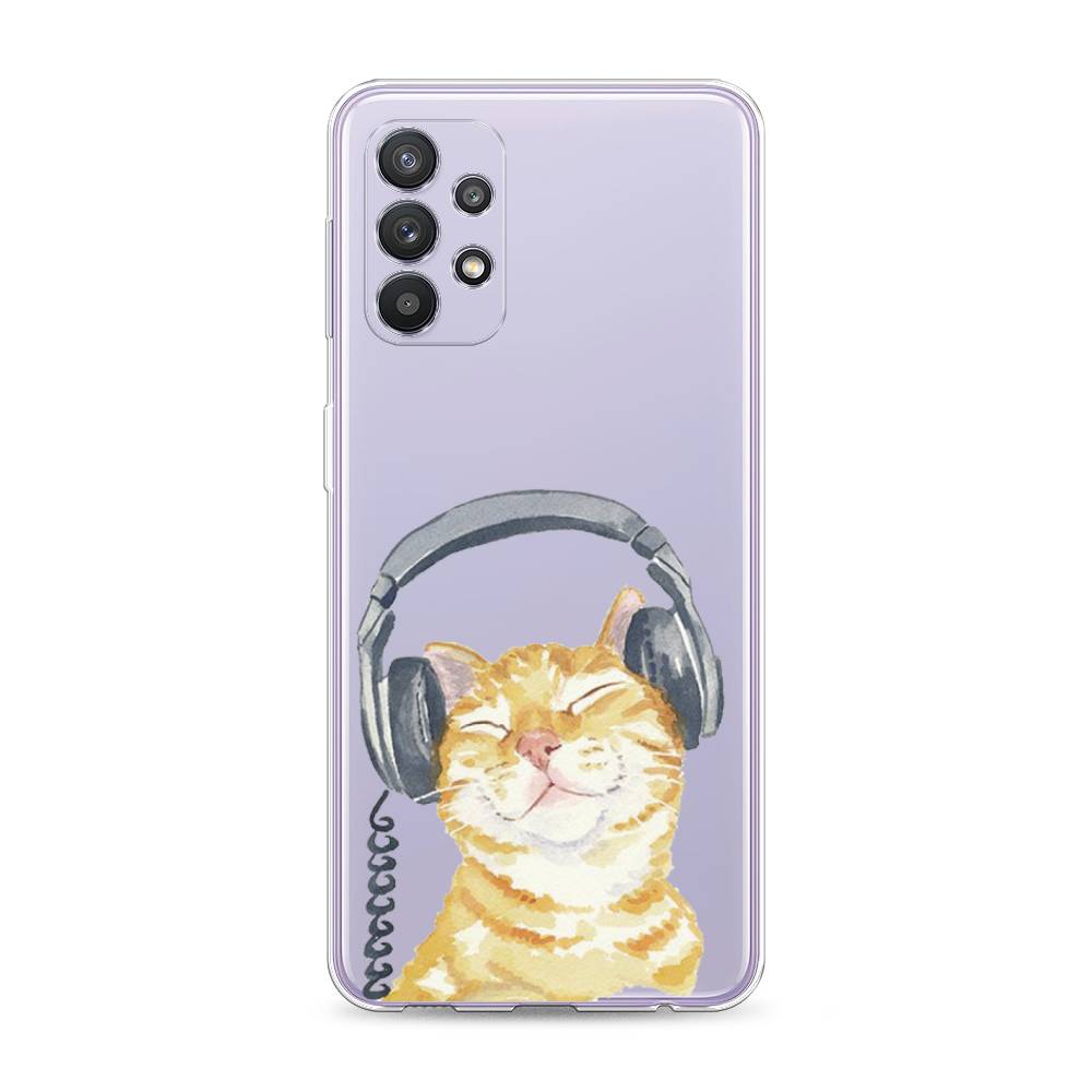 

Силиконовый чехол "Кот меломан" на Samsung Galaxy A32, Кот меломан