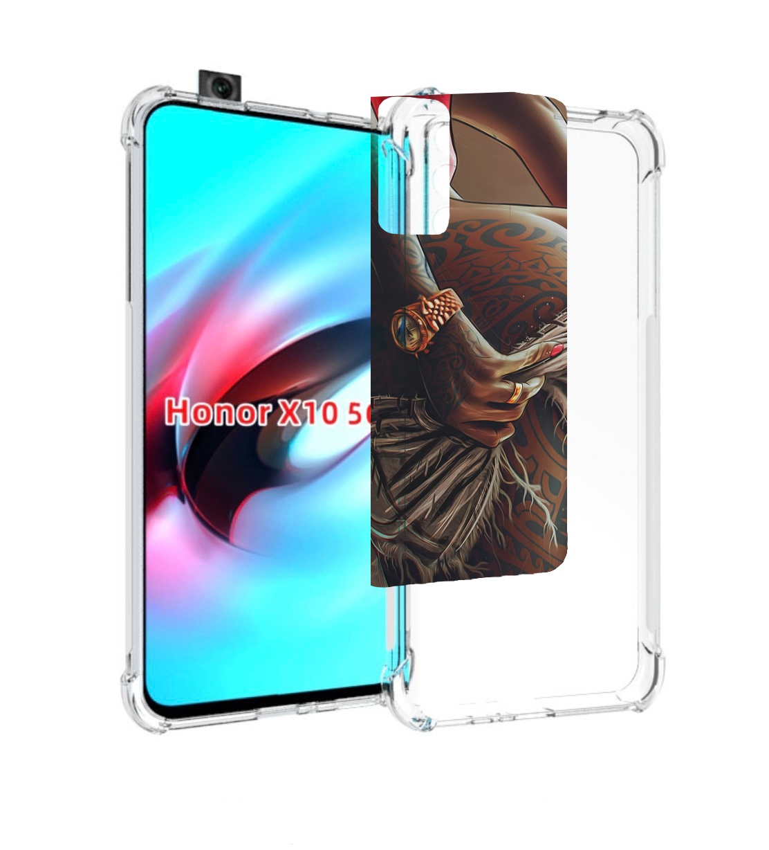 

Чехол MyPads полуголая девушка фотография женский для Honor X10, Прозрачный, Tocco