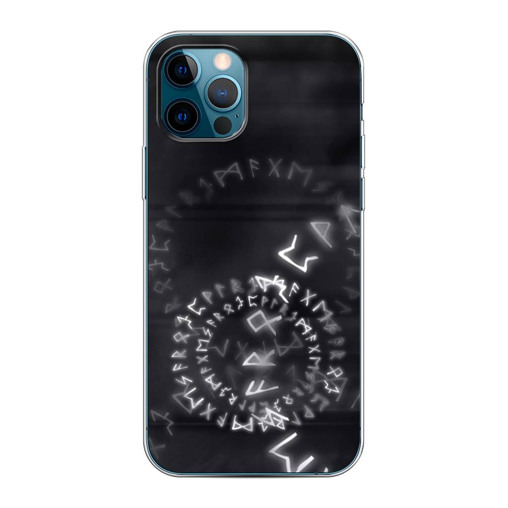

Чехол на Apple iPhone 12 "Руны", Серый;черный, 12850-3