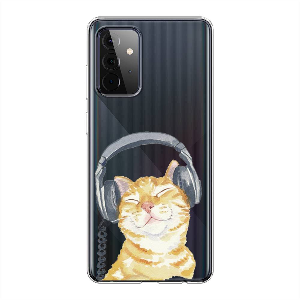 

Силиконовый чехол "Кот меломан" на Samsung Galaxy A72, Кот меломан