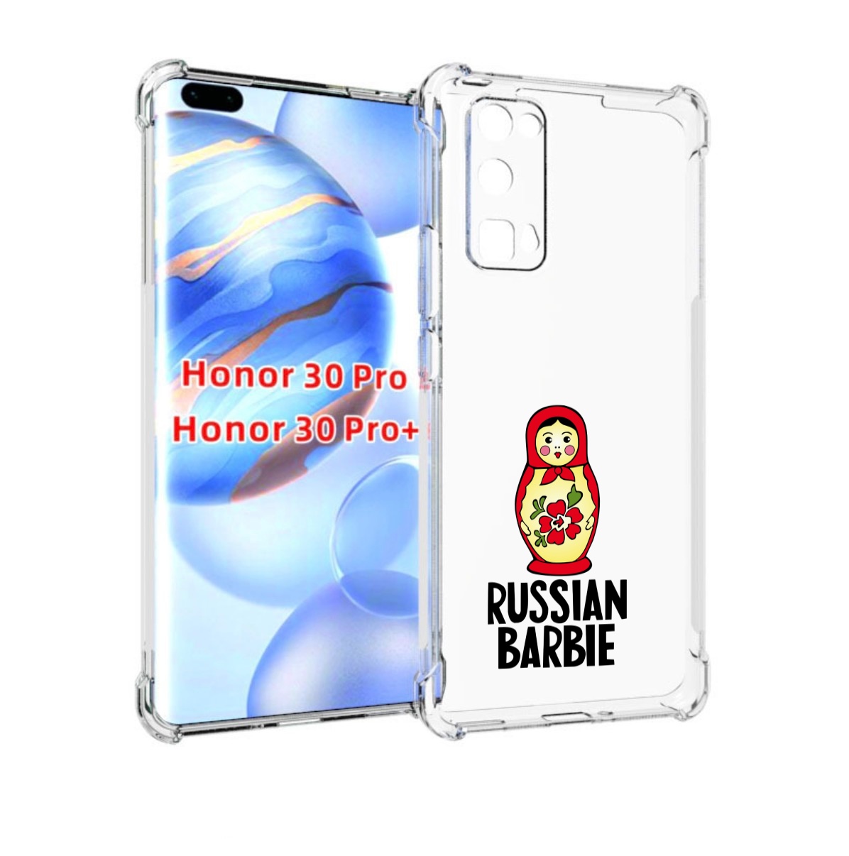 

Чехол бампер MyPads матрешка для Honor 30 Pro, Прозрачный, Tocco