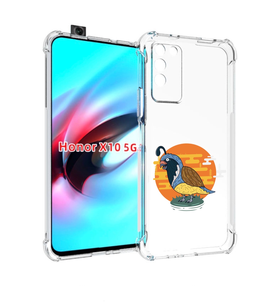 

Чехол MyPads попугай-на-острове для Honor X10, Прозрачный, Tocco