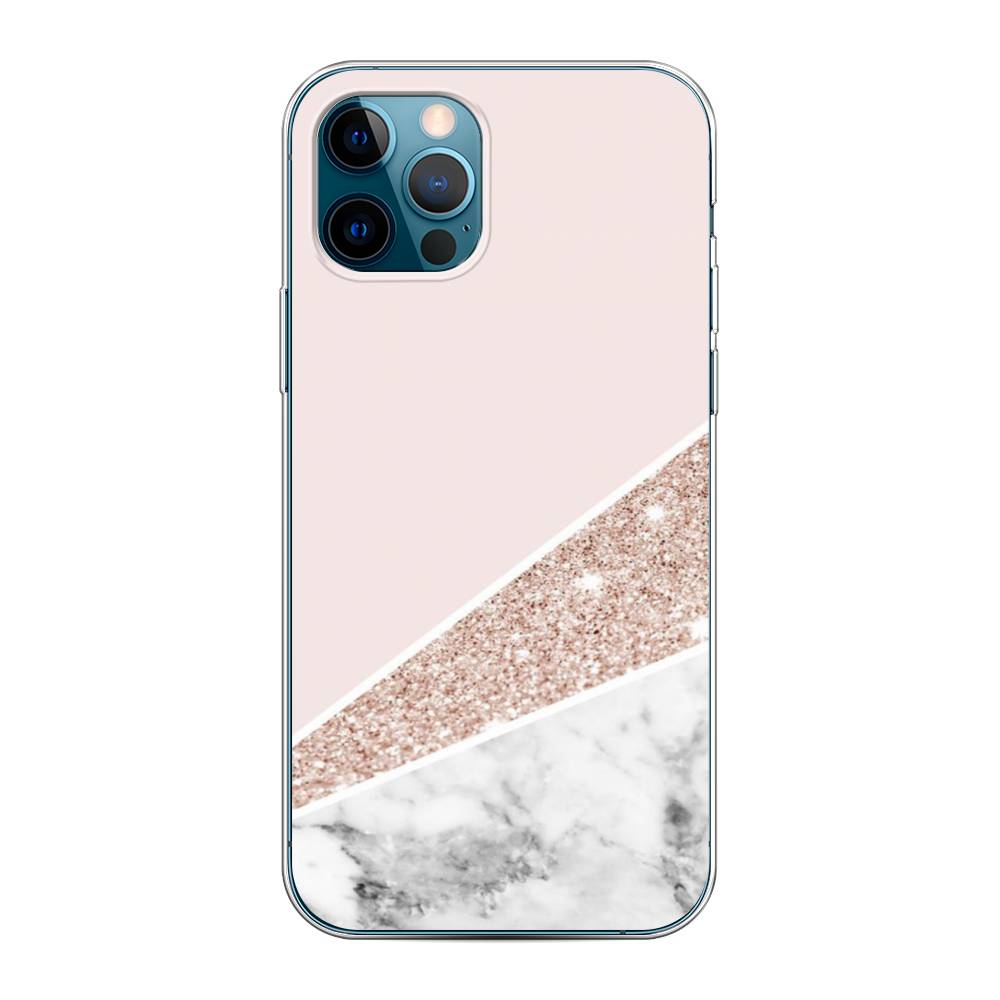 

Чехол на Apple iPhone 12 "Блестящий розовый мрамор", 12850-3