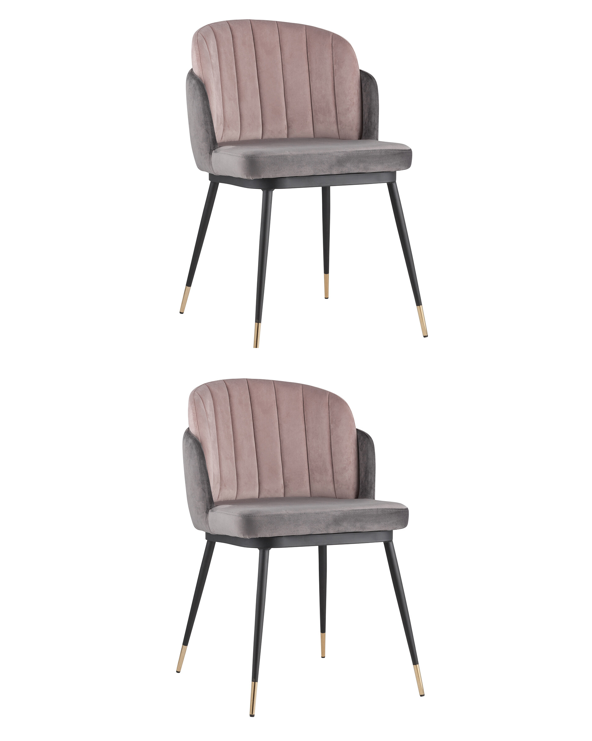 фото Стул пенелопа, вельвет, темно-серый+розовый stool group