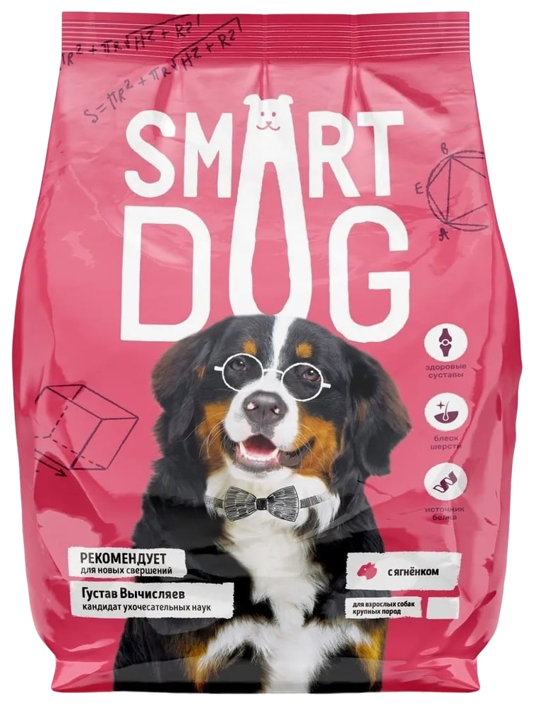 Сухой корм для собак Smart Dog для крупных пород, с ягненком, 3 кг