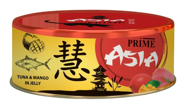 Влажный корм для кошек Prime Asia, тунец с манго, 24x85 г