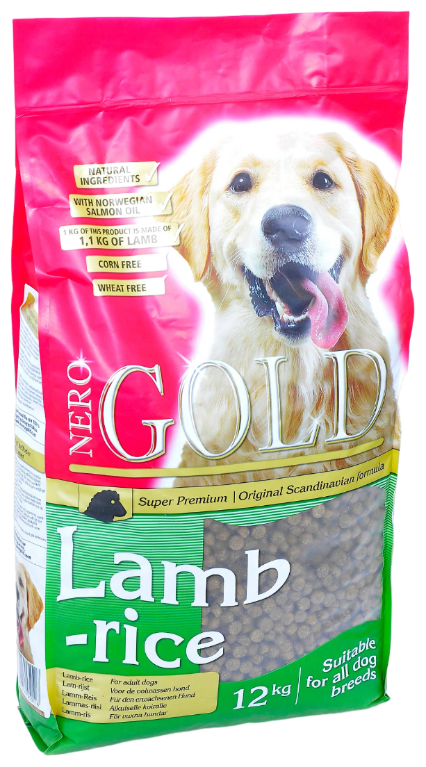 Сухой корм для собак Nero Gold, с ягненком и рисом, 12 кг