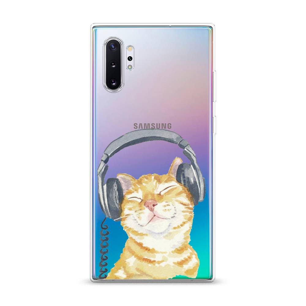 

Силиконовый чехол "Кот меломан" на Samsung Galaxy Note 10 +, Кот меломан