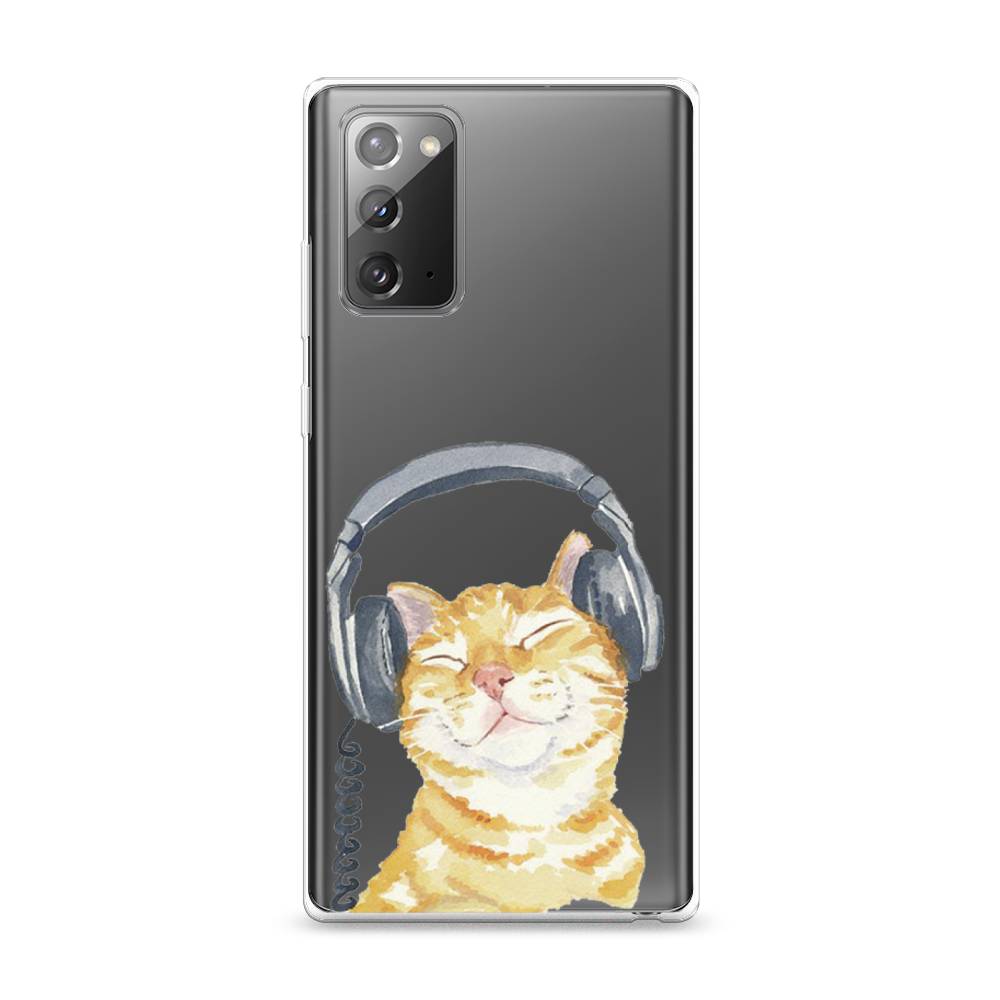 

Силиконовый чехол "Кот меломан" на Samsung Galaxy Note 20, Кот меломан