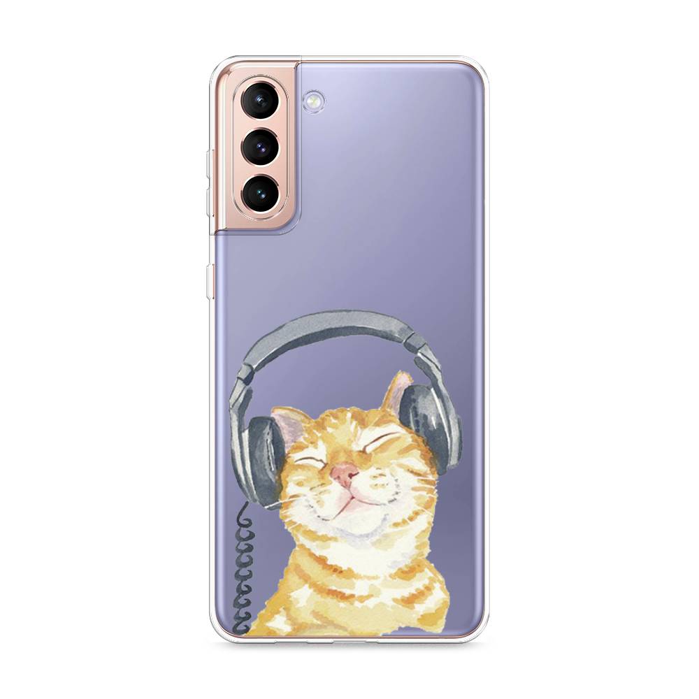 

Силиконовый чехол "Кот меломан" на Samsung Galaxy S21 +, Кот меломан