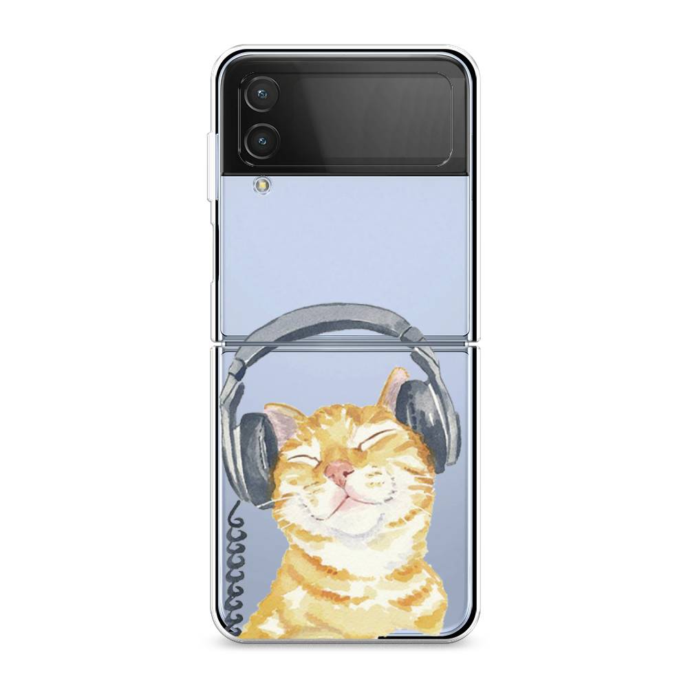 

Силиконовый чехол "Кот меломан" на Samsung Galaxy Z Flip 4, Кот меломан