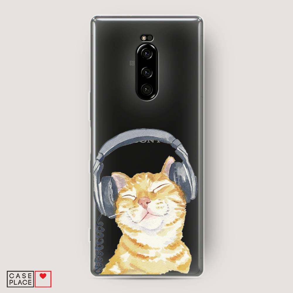 

Силиконовый чехол "Кот меломан" на Sony Xperia 1, Кот меломан
