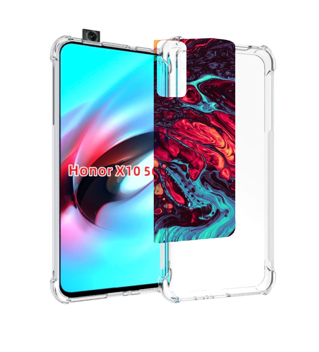 

Чехол MyPads разбавленная краска для Honor X10, Прозрачный, Tocco