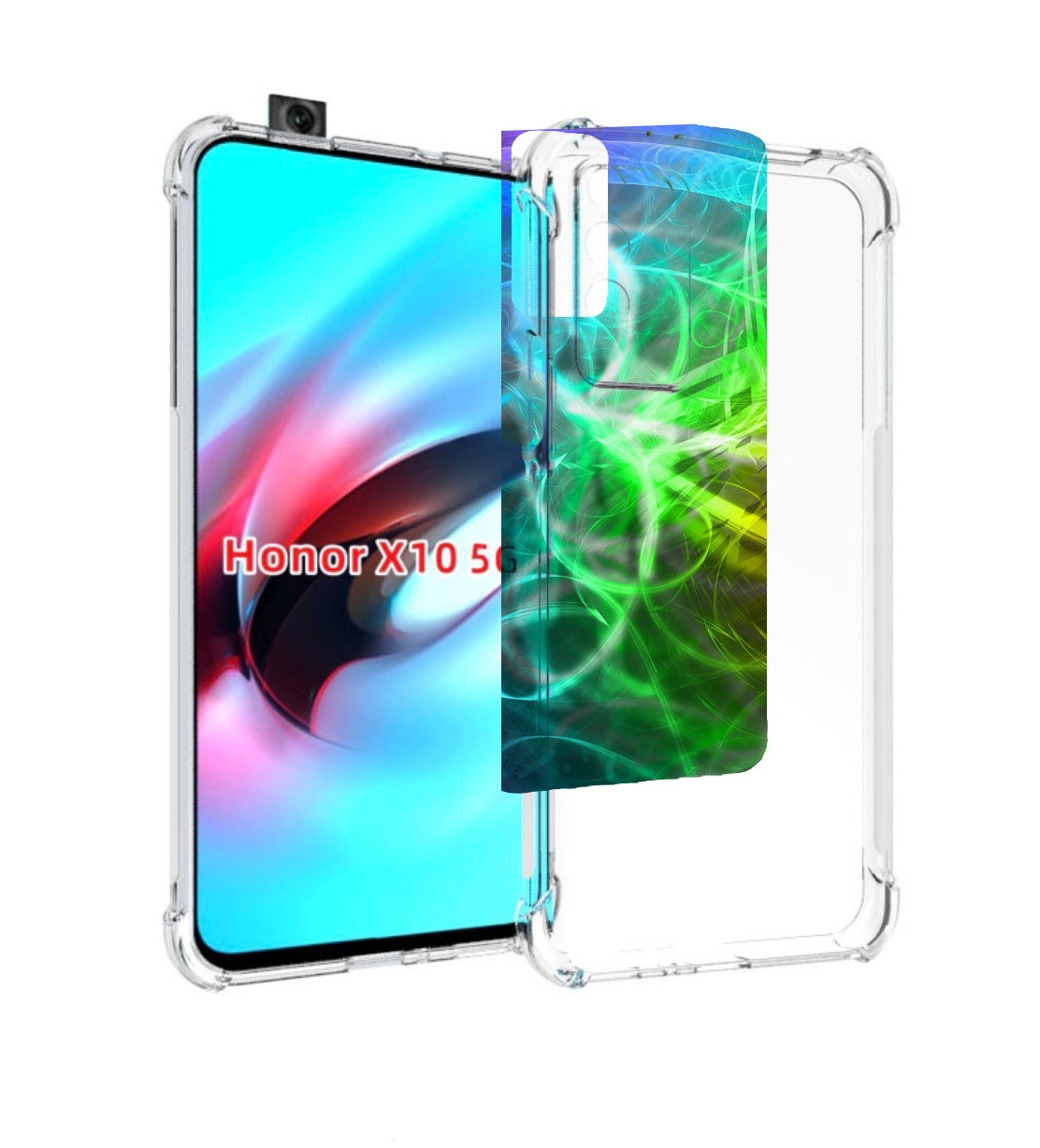 

Чехол MyPads разноцветная-абстракция-линиями для Honor X10, Прозрачный, Tocco